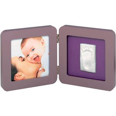Baby art Cadre print frame reversible taupe / violet-lime