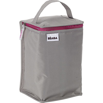 Beaba Pochette repas isotherme gris rose