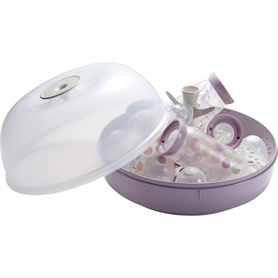 Beaba Sterilisateur biberon twin poudre rose micro-ondes