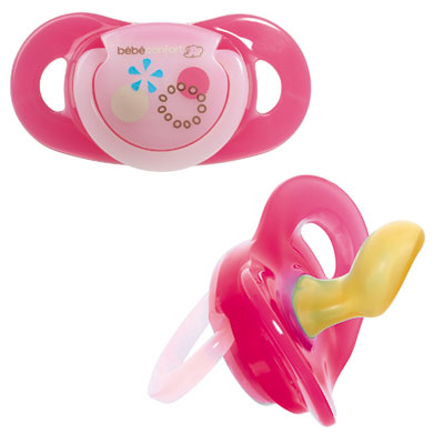 Bebe confort Lot de 2 sucettes caoutchouc maternity dental safe t0 fille