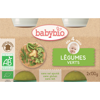 Babybio Bio légumes verts 130 g dès 4 mois