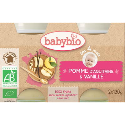 Babybio Bio pommes vanille dès 4 mois