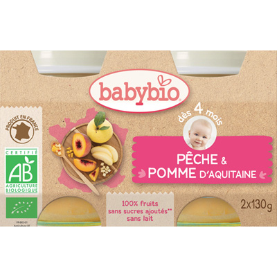 Babybio Bio pêche pomme dès 4 mois