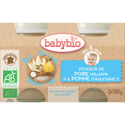 Babybio Bio crème aux fruits poire 130 g dès 6 mois