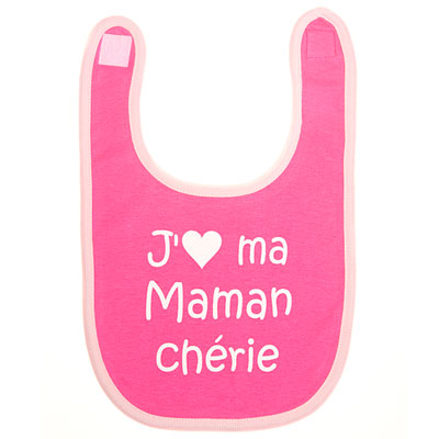Bulle de bb Bavoir j'aime ma maman cherie fushia/rose pastel
