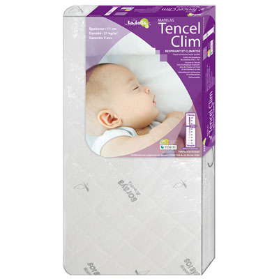 Kadolis Matelas bébé 70 x 140 cm tencel déhoussable