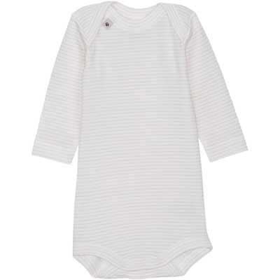Petit bateau Body bébé manches longues blanc et gris