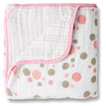 Couverture hiver pois rose pas cher