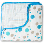 Couverture hiver pois bleu pas cher