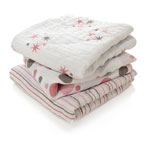 Lot de 3 petits langes pois rose pas cher
