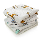 Lot de 3 petits langes animaux pas cher