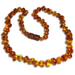 Collier ambre bébé perles lisses pas cher