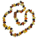 Collier ambre bébé perles multicolores pas cher