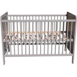 Lit bébé virginia 60 x120 cm gris pas cher
