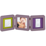 Cadre double print frame reversible taupe / violet- lime pas cher