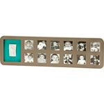 Cadre photo modern 1st year avec empreinte taupe et azure/sun pas cher