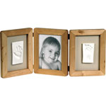 Cadre photo + empreinte naturel 3 volets pas cher