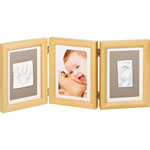 Cadre photo 3 volets avec 2 empreintes naturel pas cher