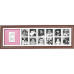 Cadre photo 1 st year avec empreinte brown / bleu-rose pas cher
