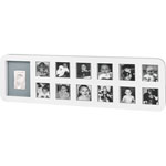 Cadre photo modern 1 st year avec empreinte blanc / gris pas cher