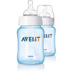Lot de 2 biberons sans bpa bleu 260 ml pas cher