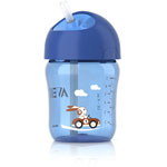 Tasse avec paille 260 ml bleu pas cher