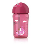 Tasse avec paille 340 ml rose pas cher