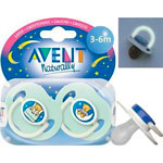 2 sucettes en silicone anse fluorescente 3 mois + pas cher
