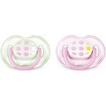 2 sucettes décorées fille silicone 0 - 6 mois pas cher