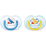 2 sucettes décorées garçon silicone 0 - 6 mois pas cher