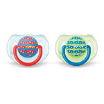 2 sucettes silicone décorées 6/18 mois garçon pas cher
