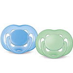 Lot de 2 sucettes silicone aerees garçon 6-18 mois (sans bpa) pas cher