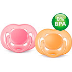 Lot de 2 sucettes silicone aérées fille pas cher