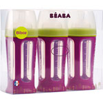 Lot de 3 biberons sans bpa biboz silicone gipsy prune 210ml pas cher