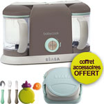 Coffret babycook duo robot cuiseur/mixeur poudré bleu et accessoires pas cher