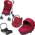 Poussette trio loola intense red 2013 + base offerte pas cher