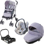 Poussette trio loola pop violet  2013 + base offerte pas cher