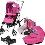 Poussette trio loola up full dahlia pink + base offerte pas cher