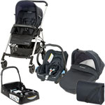 Poussette trio pack streety plus total black+base offerte pas cher