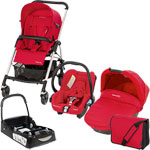 Poussette trio pack streety plus intense red+base offerte pas cher