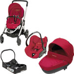 Poussette trio elea intense red 2013 + base offerte pas cher
