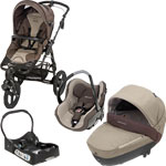 Poussette trio high trek walnut brown 2013 + base offerte pas cher
