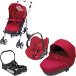 Poussette trio loola up intense red 2013 + base offerte pas cher