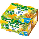 BLEDINA Pommes kiwis ananas 130 g d�s 8 mois
