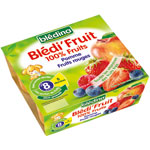 BLEDINA Bledi fruit 100% fruits pomme fruits rouges 4 x 100 g d�s 8 mois