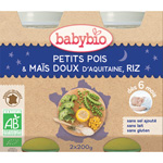 Menu soir bonne nuit petits pois maïs riz 200 g dès 6 mois pas cher