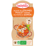Bio menu du jour mitonné de légumes au poulet fermier et quinoa 200 g pas cher