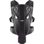 Porte bébé ventral miracle coton mix noir/lilas pas cher