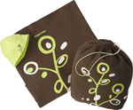 PORTE BEBE ECHARPE A NOUER CHOCOLAT/VERT