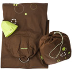 PORTE BEBE ECHARPE AVEC ANNEAU CHOCOLAT/VERT
